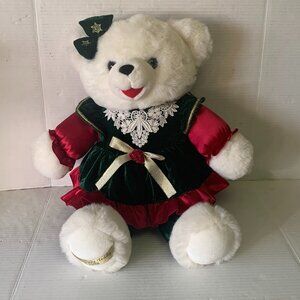 1998 Snowflake Teddy Christmas Girl Bear 23" Stuffed Plush Vintage